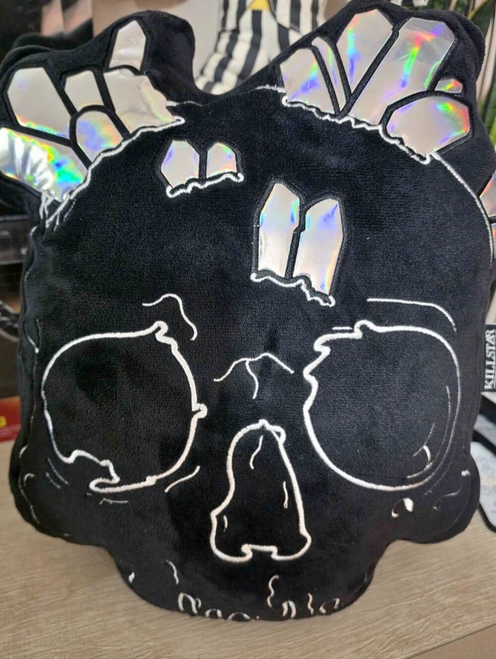 Killstar Druzy Velvet Cushion Skull Pillow Halloween Rare Hollographic Decor